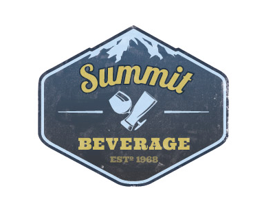 Summit Beverage Logo blue illustration logo mountian