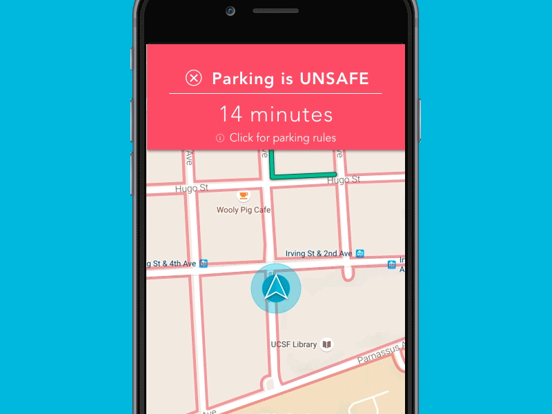 Parking App Search animation iphone mobile parking search