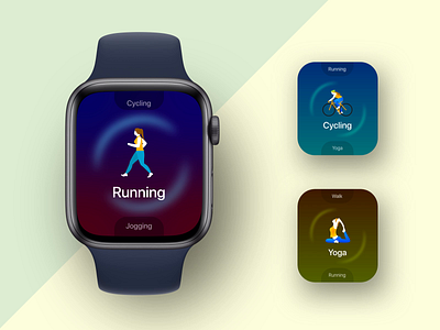 Workout app concept aftereffects animation applewatch application branding design illustration interaction motiongraphics product technology ui user experience watch face watchos workout