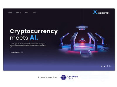 Xcrypto.ai Web UI Design 3d design flat illustration isometry ui web