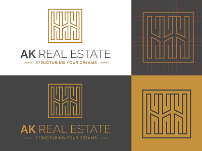 AK Real Estate - Logo Design & Branding branding design flat logo logo design real estate real estate logo realestate typography