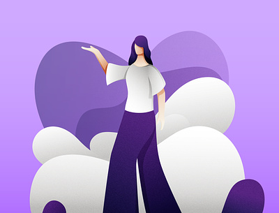 Purple Lady Illustration design graphic design illustration vector