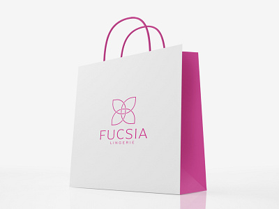 Fucsia Lingerie Shopping Bag bag brand identity branding design illustrator logo minimal shopping bag vector