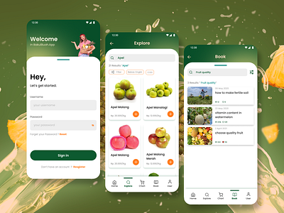 BakulBuah.App - Fruit Shop android design ecommerce explore fruit icon illustration login search signin