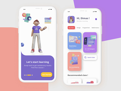 Learning App - Home design home learning login uiux