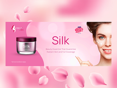 Silk - Beauty Product Banner Design banner banner design beauty product branding graphic design logo visual design