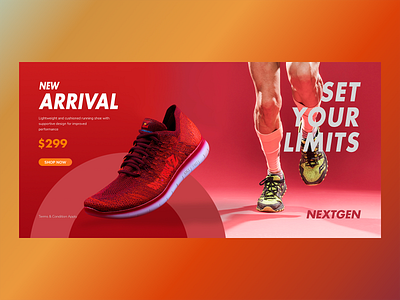 Sports Shoe - Web Banner Design banner banner design graphic design logo shoe shoe banner sports shoe sports shoe banner visual design web banner website banner