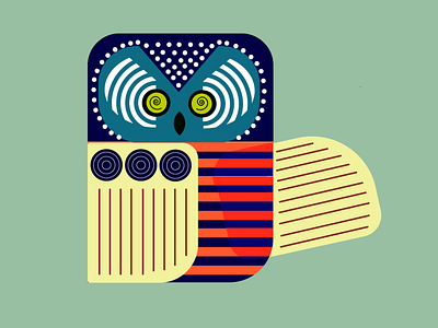 The hypnotic Owl adobe illustrator design art designs flat illustration owl illustration owls vector