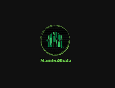 Logo for a bamboo construction business adobe illustrator brand identity dark theme flat logo