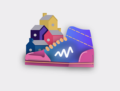 Sneaker Logo adobe illustrator brand identity design flat illustration logo