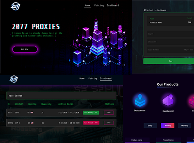 2077 Proxies UI design adobe illustrator branding figma ui ui ux uiux