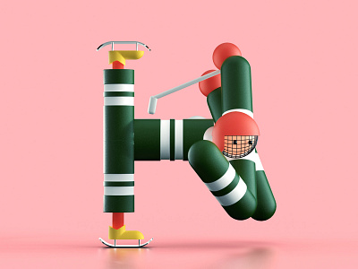 Letter H 36daysoftype 36daysoftypea 3d characterdesign design illustration letter typography