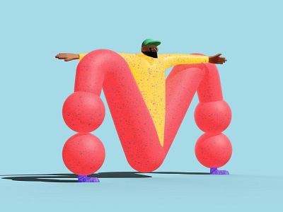 Letter M 36daysoftype 36daysoftypea 3d characterdesign illustration marathon typography