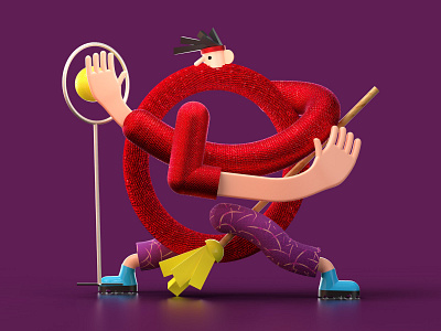 Letter Q 36daysoftype 36daysoftypea 3d characterdesign illustration letter quidditch typography