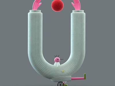 Letter u 36daysoftype 36daysoftypea 3d design illustration letter nicycle handball typography