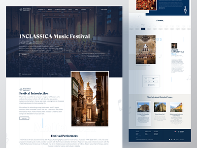 Inclassica classic classical music clean color concert design festival inspiration interface landing landingpage typogaphy ui uiux ux web webdesign website