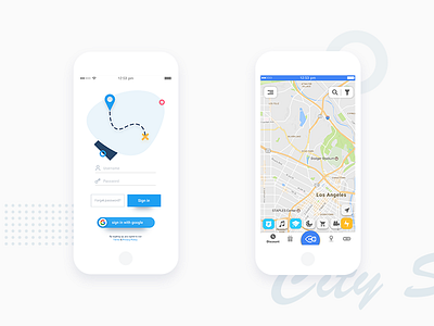 City Surfing 2 activity app clean ios app log in map mobile sign in surfing ui ux