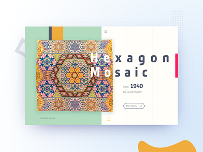 Hexagon Mosaic color cover creative design hexagon interaction design minimal pattern ui ux web page