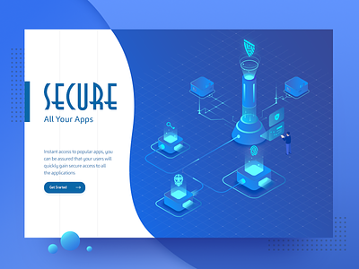 Secure Access color design illustration interface isometric isometry landing security ui ux web website