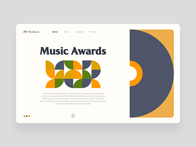 Music Awards art awards clean color color palette cover design geometric illustration landing minimal music pattern shapes typography ui web webdesign website