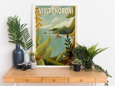 Visit Choroni Venezuela background branding characters concept art design illustration poster art posters vintageillustration