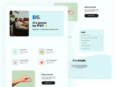 GetPrEP blue branding design emojis gay inspiration interface landing medical medical care project simple ui ux vector web website