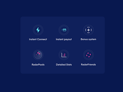 Icons for a test project on cloud mining