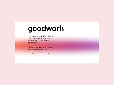 goodwork readymag landing