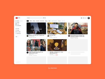 YouTube Web UI Redesign by Nick S. branding design flat rebranding redeisgn typography ui ux vector web youtube