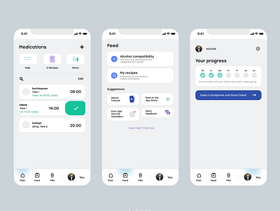 Medications and Wellness App by Nick S. app assistance clinic design doctor help hospital ios iphone medications pills reminder schedule ui ux