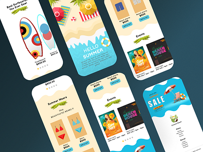 Coconut Beach beach beach party branding design ecommerce events fest figma graphic design home page illustration landing page light ui mobile mobile ui shop summer surf ui ux