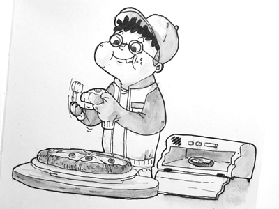 Inktober 21 backtothefuture bttfd food future illustration inktober inktober2015 oven pizza