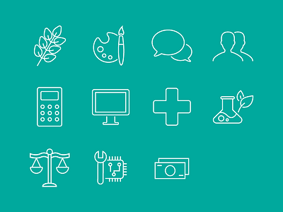 Unused Category Icons categories category flat icon law math medicine outline science society study