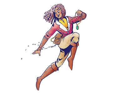 Treasure Hunter character design character quest jewelry jump procreate treasure hunter woman