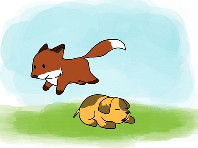 The quick brown fox jumps over the lazy dog illustration