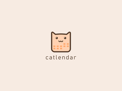 catlendar design flat illustration logo minimal