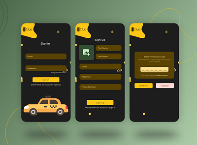 iTaxi App Login and Register Using Google's Material 3 app mobile r taxi ui ux