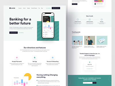 Digital Banking Landing Page agency landing page bank app branding card clean credit card digital banking finance financial fintech landing mobile banking money online banking payment popular transection trend 2021 uiux