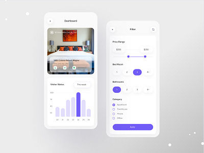Real Estate App clean ui concept home home rent home rent app hotel housing mobile mobileappdesign pentouse product property real estate app realestate rental rental service ui ui design uiux ux