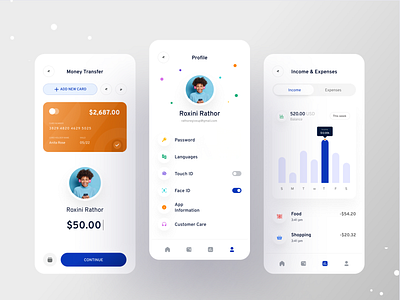 Finance Mobile Banking App Concept app app design bank bank app banking budget clean ui concept finacial app finance app finances financial fintech fintech app investment mobile ui money transfer stocks uiux