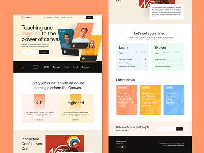 E-Learning Landing Page clean ui course education education website edutech elearning homepage learn learning learning platform online class online course redesign skills studying teaching ui uiux web design webdesign