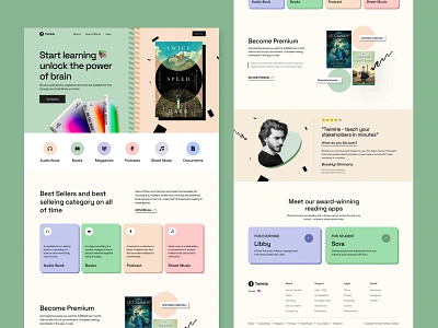 E-Learning Landing Page I Twinkle book clean ui cource website course e learning edtech education elearning landingpage language learning online course redesign school skills study teaching web design