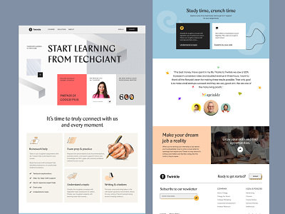 E-learning Landing page I Twinkle clean ui course e learing edtech education elearning homepage landing page language learning platform online course redesign school student study teacher uiux university web design website