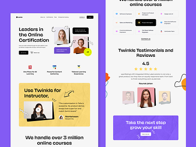 Twinkle - E Learning Web Exploration 🔥🔥 best shot clean ui concept creative design fintech graphic design learning modern popular trending ui uiux web design