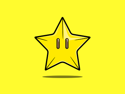 Mario Star design flat illustration mario mario bros mario kart mariobros mariokart minimal powerup star supermario superstar vector