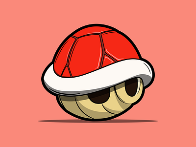 Red Shell design flat illustration mario mario bros mariobros minimal super mario super mario bros supermario vector