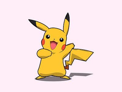 Pikachu design flat illustration minimal pika pikachu pokemon pokemon go pokemongo pokémon vector