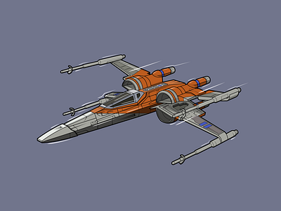 X-Wing (Poe Dameron) design flat illustration minimal poe poe dameron rebel rebel alliance rebellion resistance spaceship star wars starship starwars vector x wing x wing