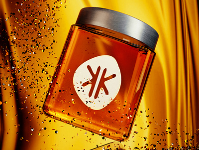 3D jar honney 3d 3d art blender branding design gold graphic graphicdesign honey logo modeling poster