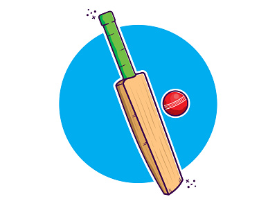 Cricket Bat and Ball cartoon clipart cricket cricket ball cricket bat and ball cricket bat and ball cute art illustration illustrator minimal vector vector illustration
